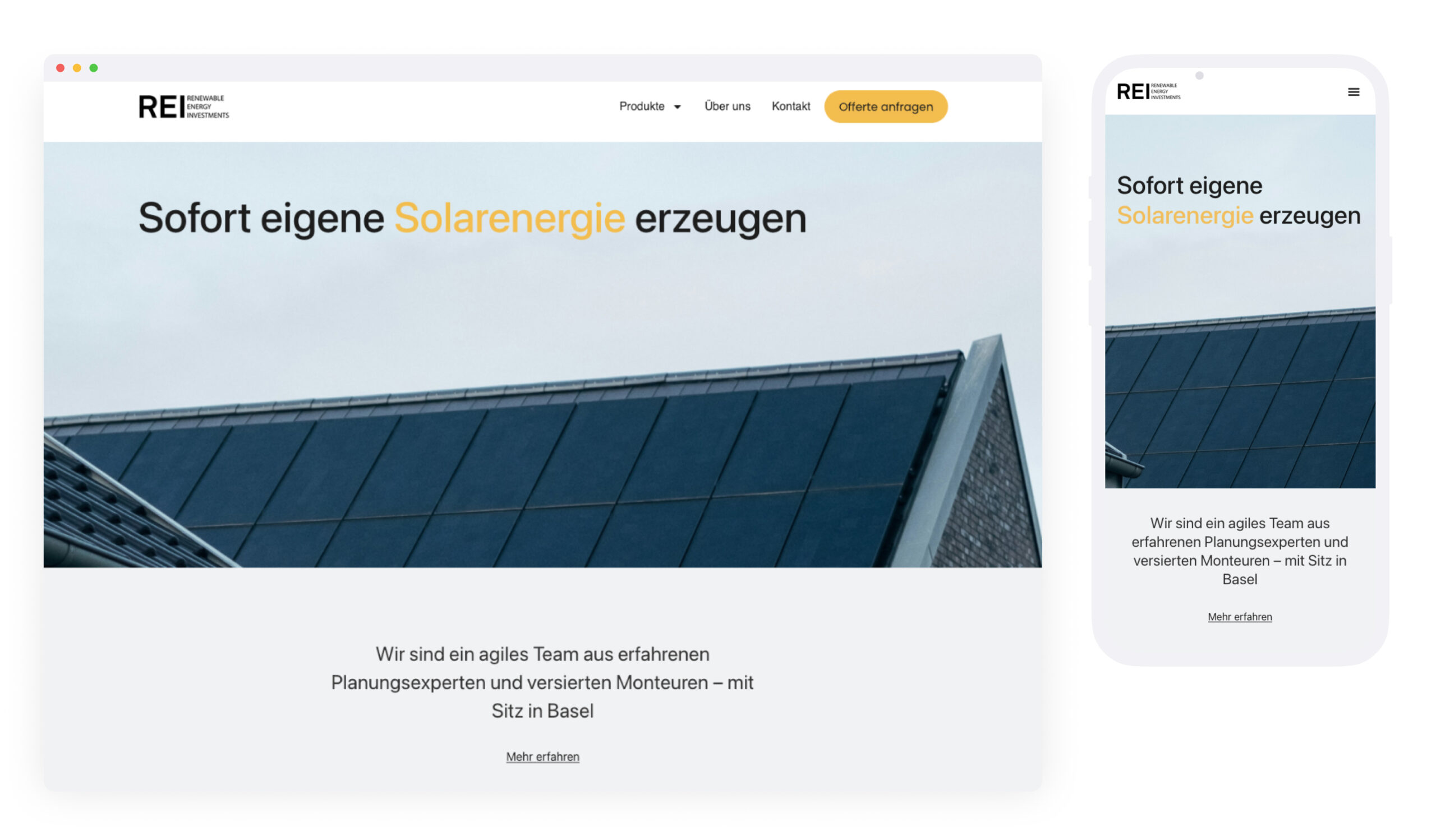REI Solar photovoltaik renewable energy website development